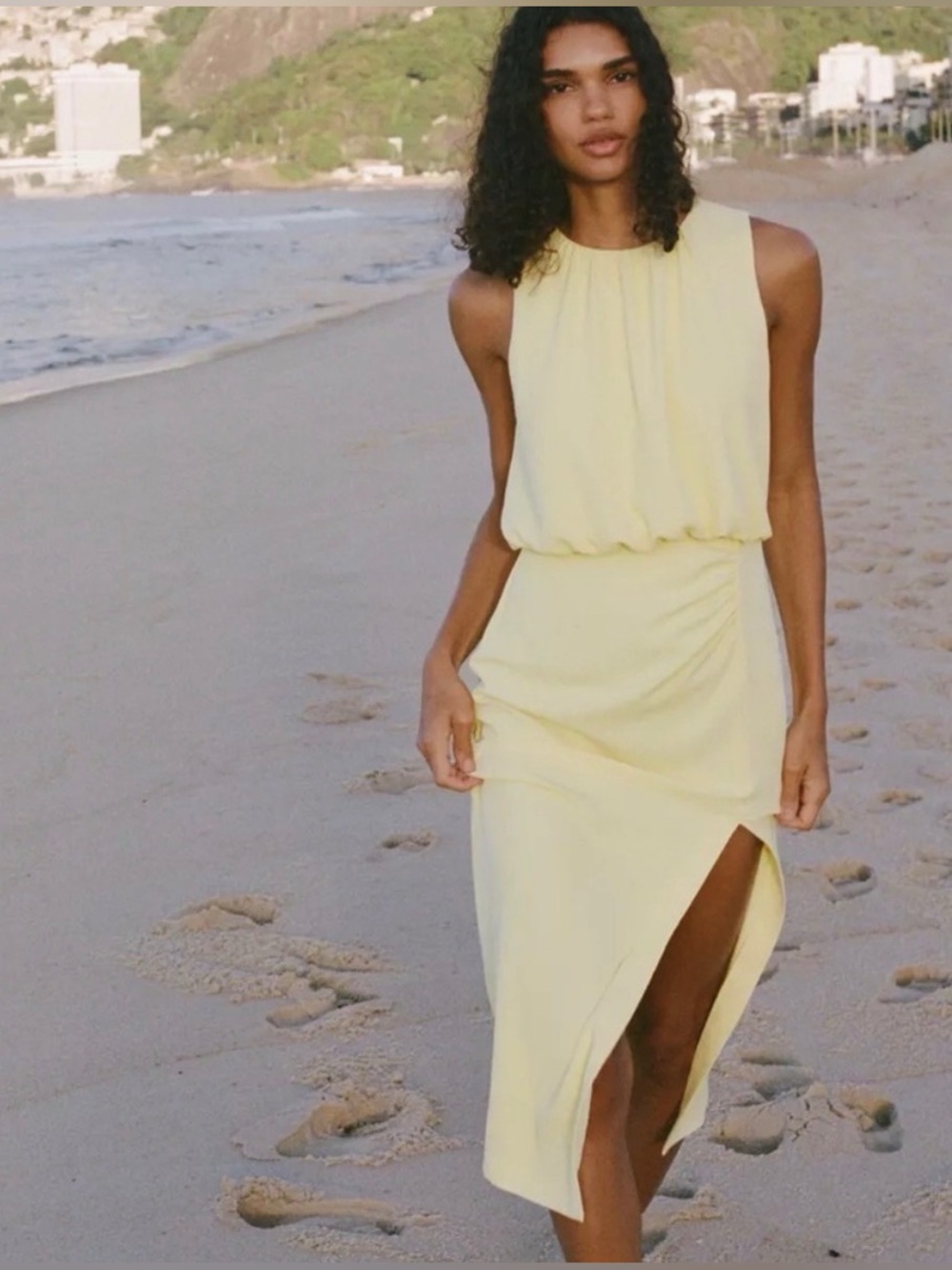ZARA Ruched Midi Dress